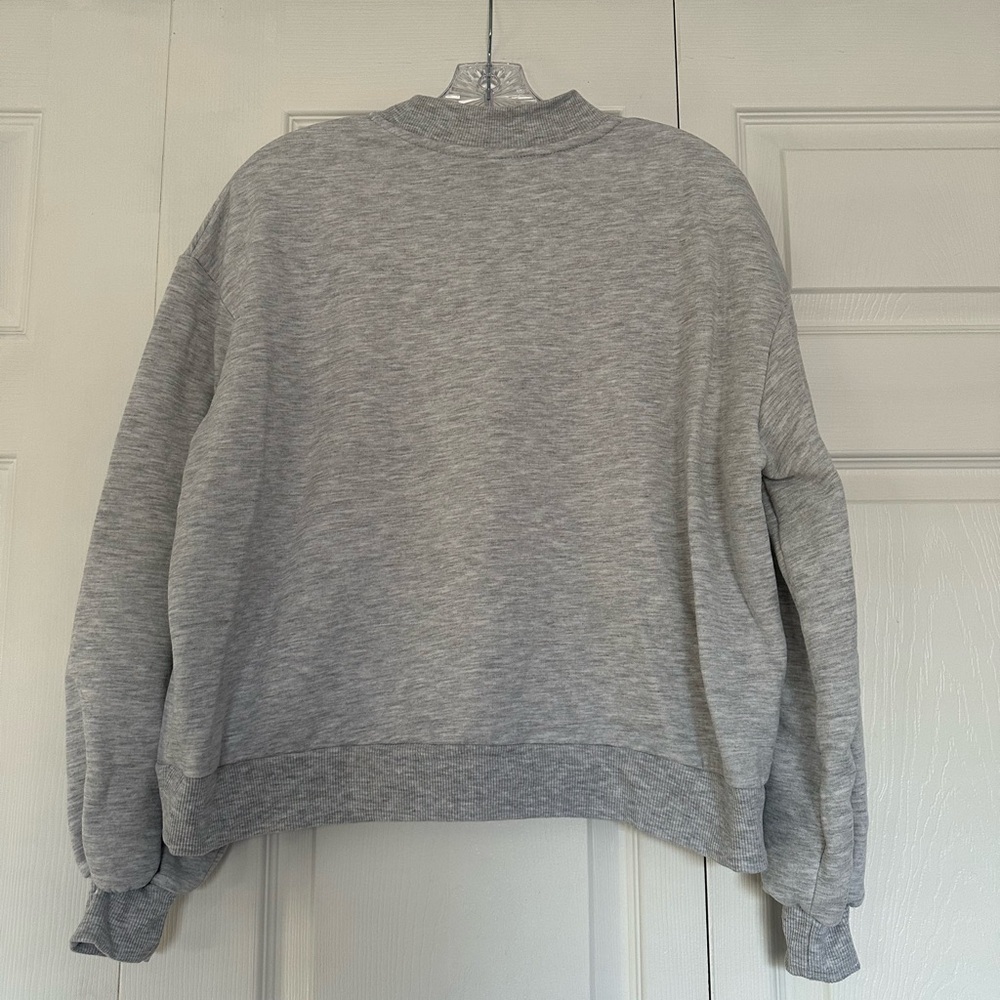 ASOS Heather Gray Mock Neck Sweatshirt - Boxy, Oversized - Size S - EUC - Picture 3 of 3